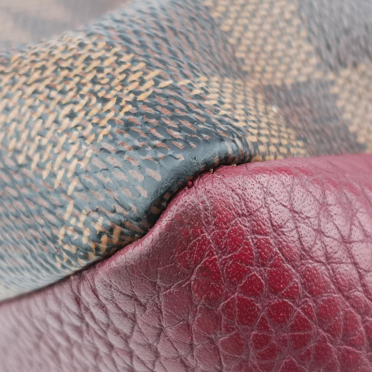 Pre-owned Louis Vuitton Brittany EBENE×BORDEAUX Damier Canvas×calf leather N41675 shoulderbag | stylenewstar