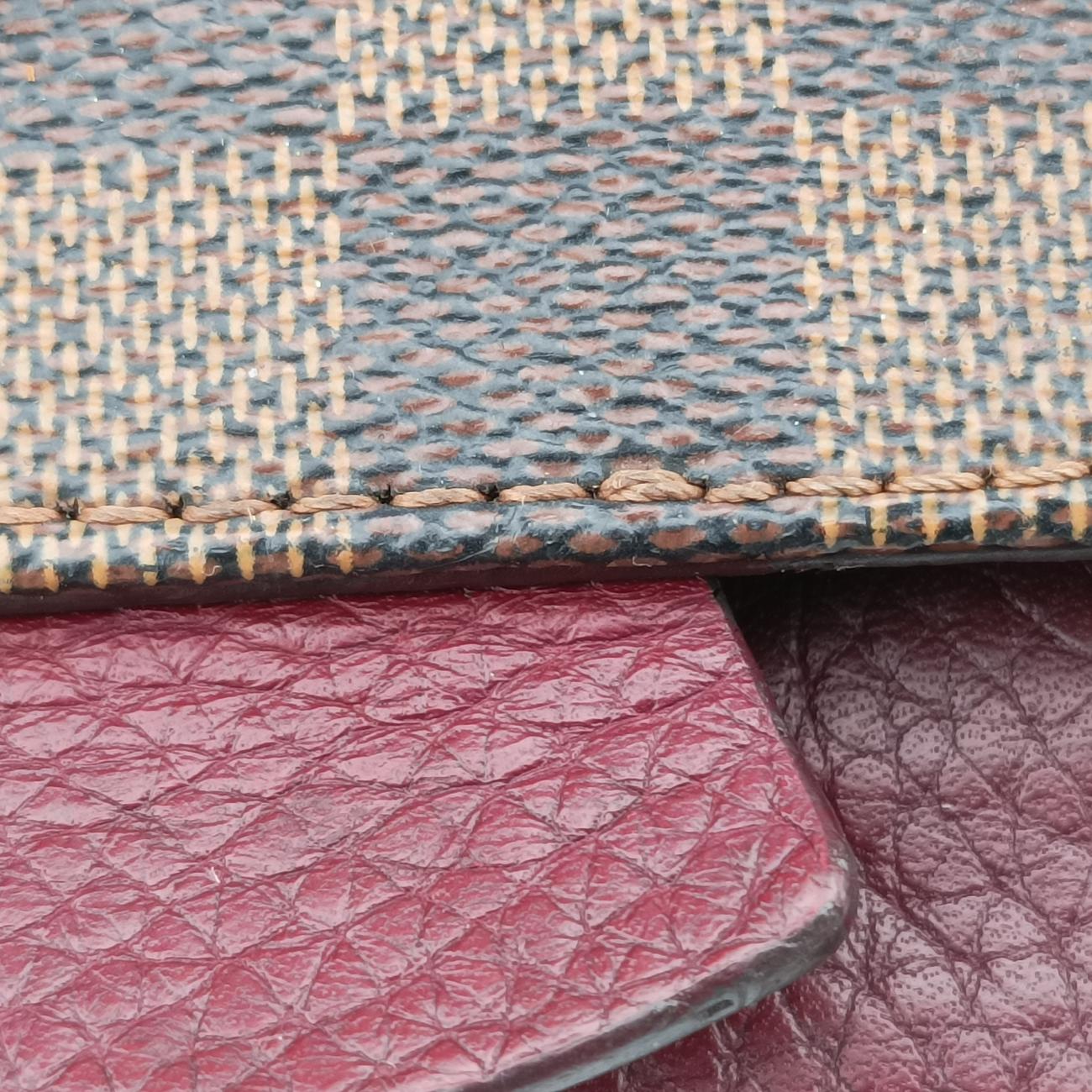 Pre-owned Louis Vuitton Brittany EBENE×BORDEAUX Damier Canvas×calf leather N41675 shoulderbag | stylenewstar