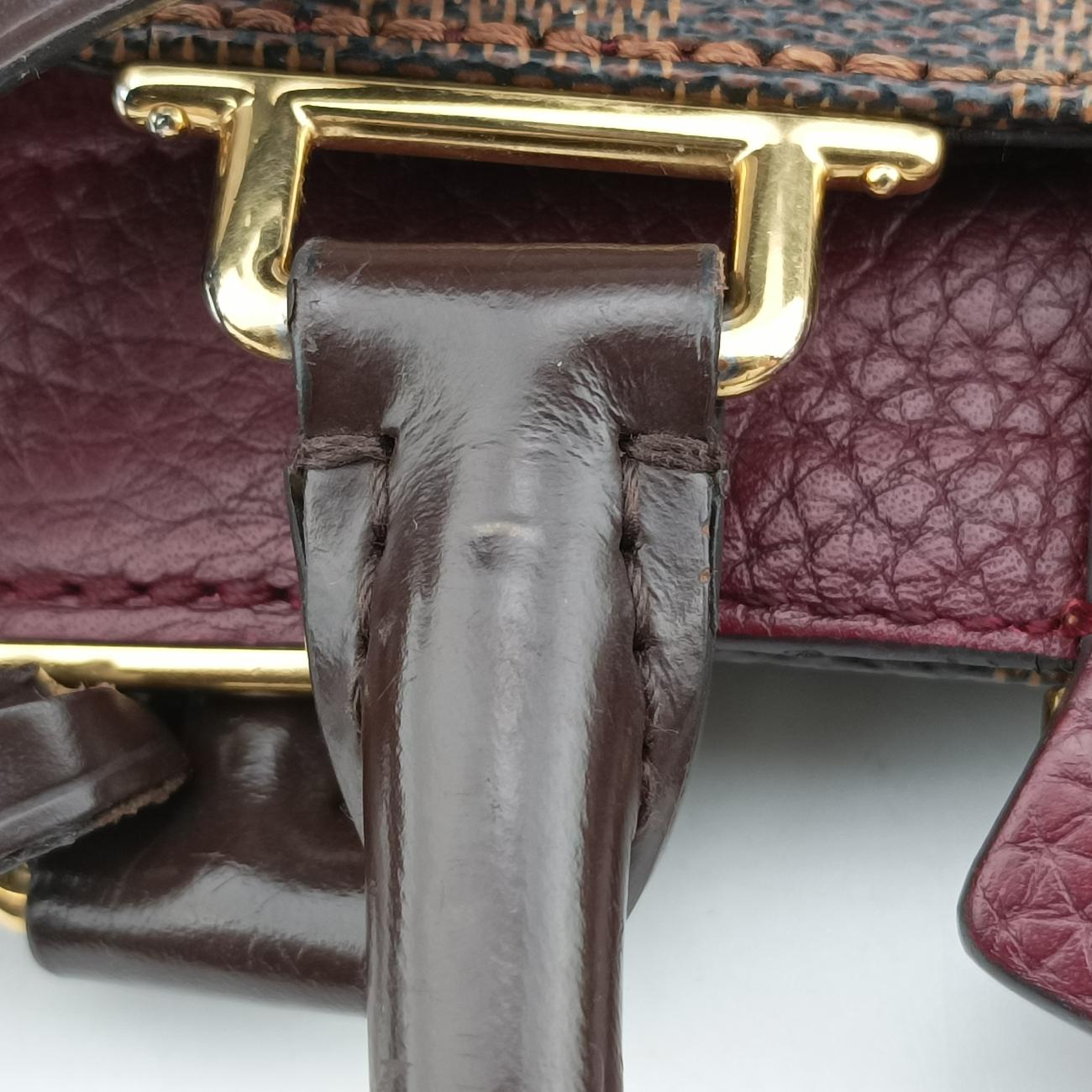 Pre-owned Louis Vuitton Brittany EBENE×BORDEAUX Damier Canvas×calf leather N41675 shoulderbag | stylenewstar