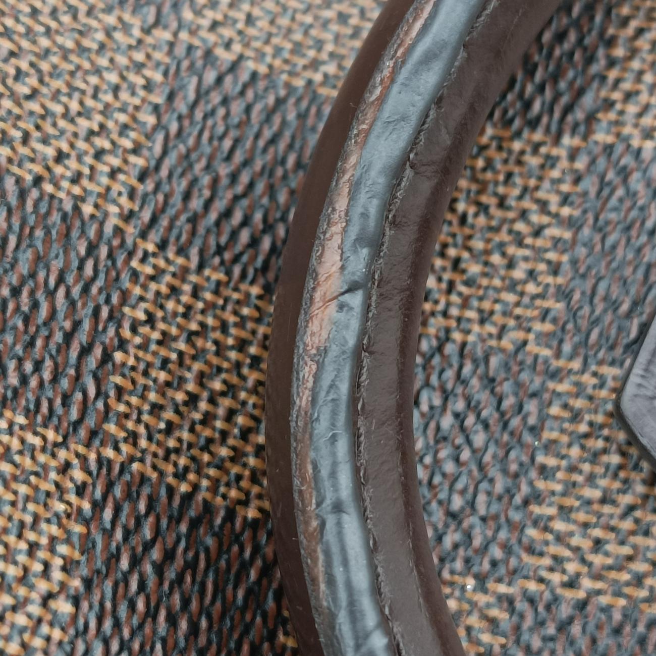 Pre-owned Louis Vuitton Brittany EBENE×BORDEAUX Damier Canvas×calf leather N41675 shoulderbag | stylenewstar