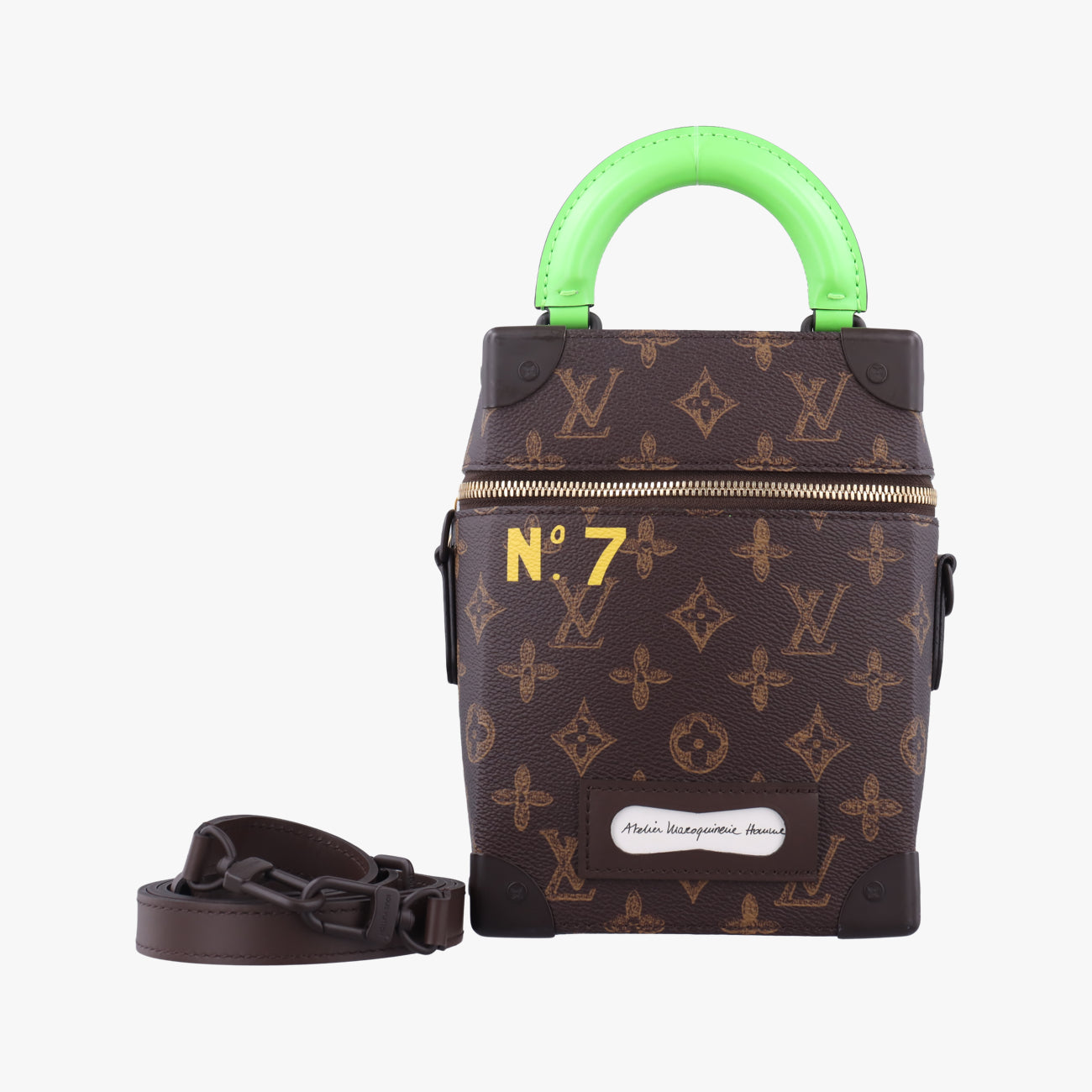 Pre-owned Louis Vuitton Monogram (No. 7) Vertical Box Trunk Brown PVC coated canvas M59664 shoulderbag | stylenewstar