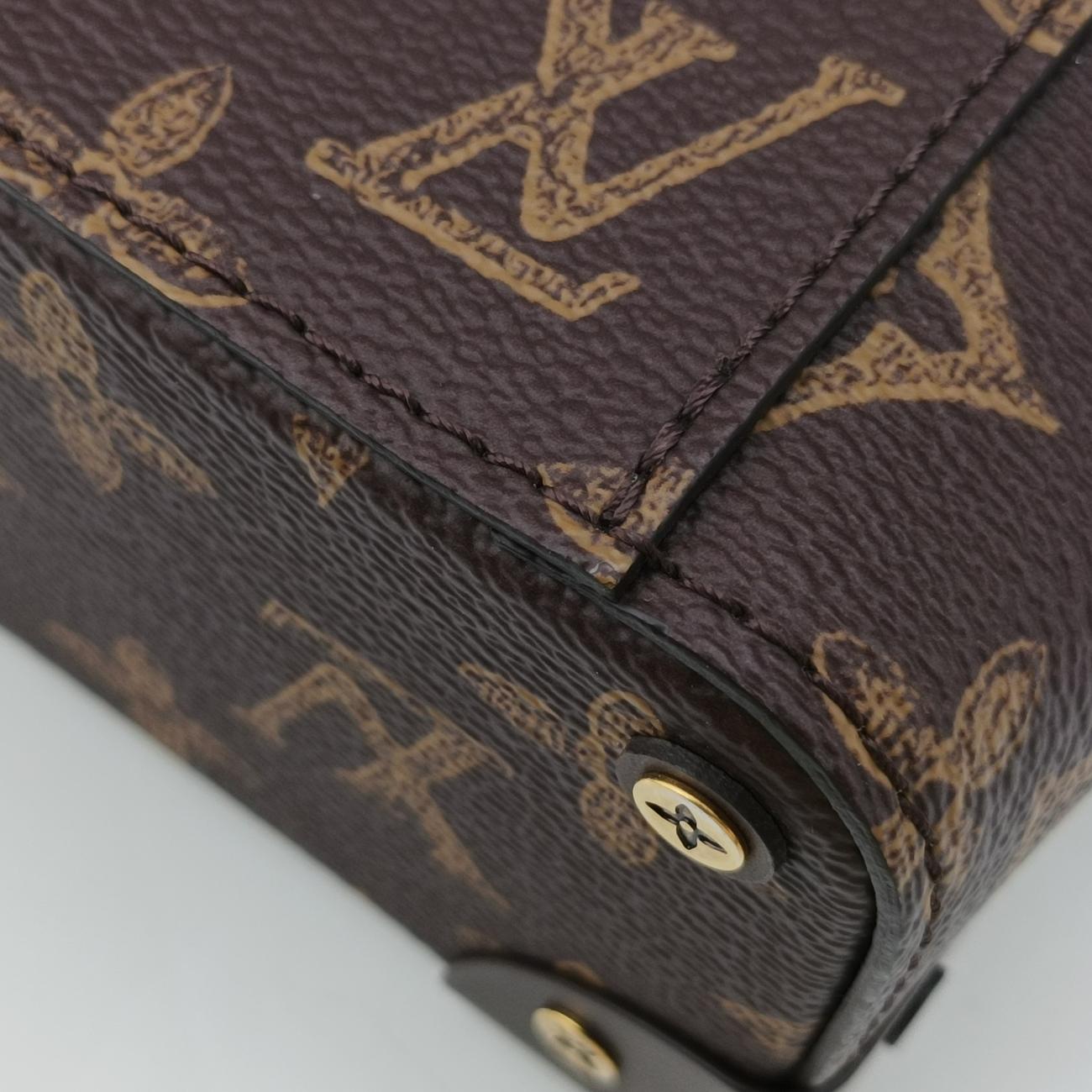 Pre-owned Louis Vuitton Monogram (No. 7) Vertical Box Trunk Brown PVC coated canvas M59664 shoulderbag | stylenewstar