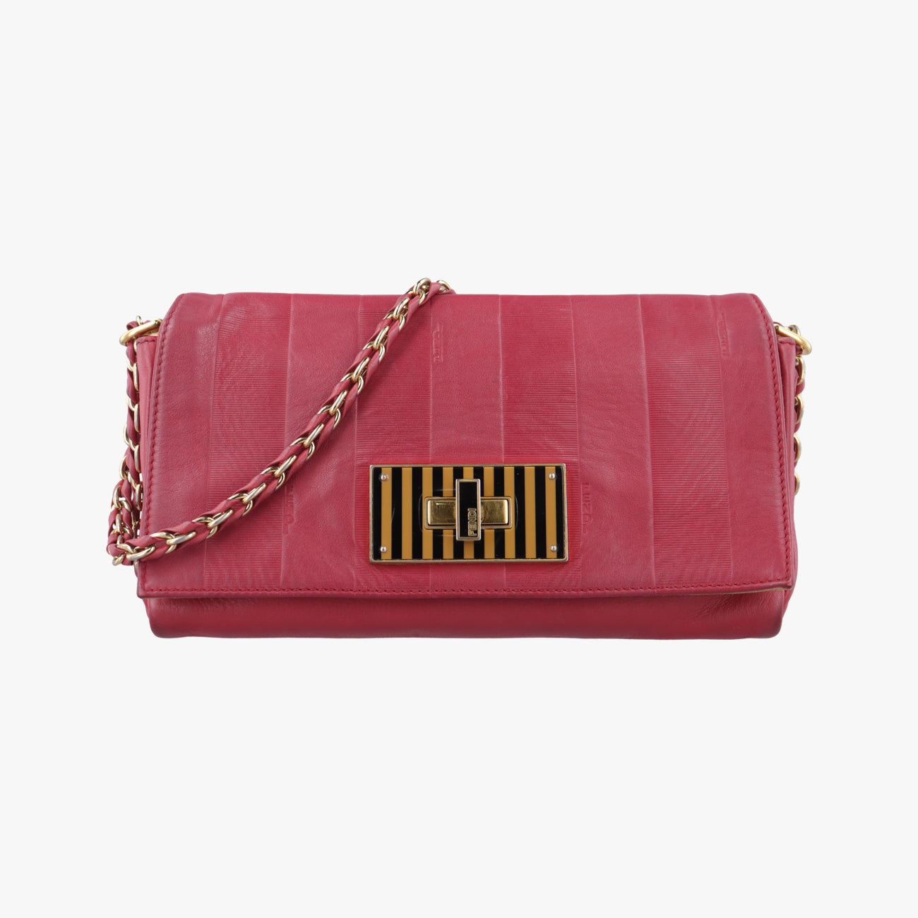 Pequin Embossed Striped Claudia Red Leather 8BT204-F00 129-2566