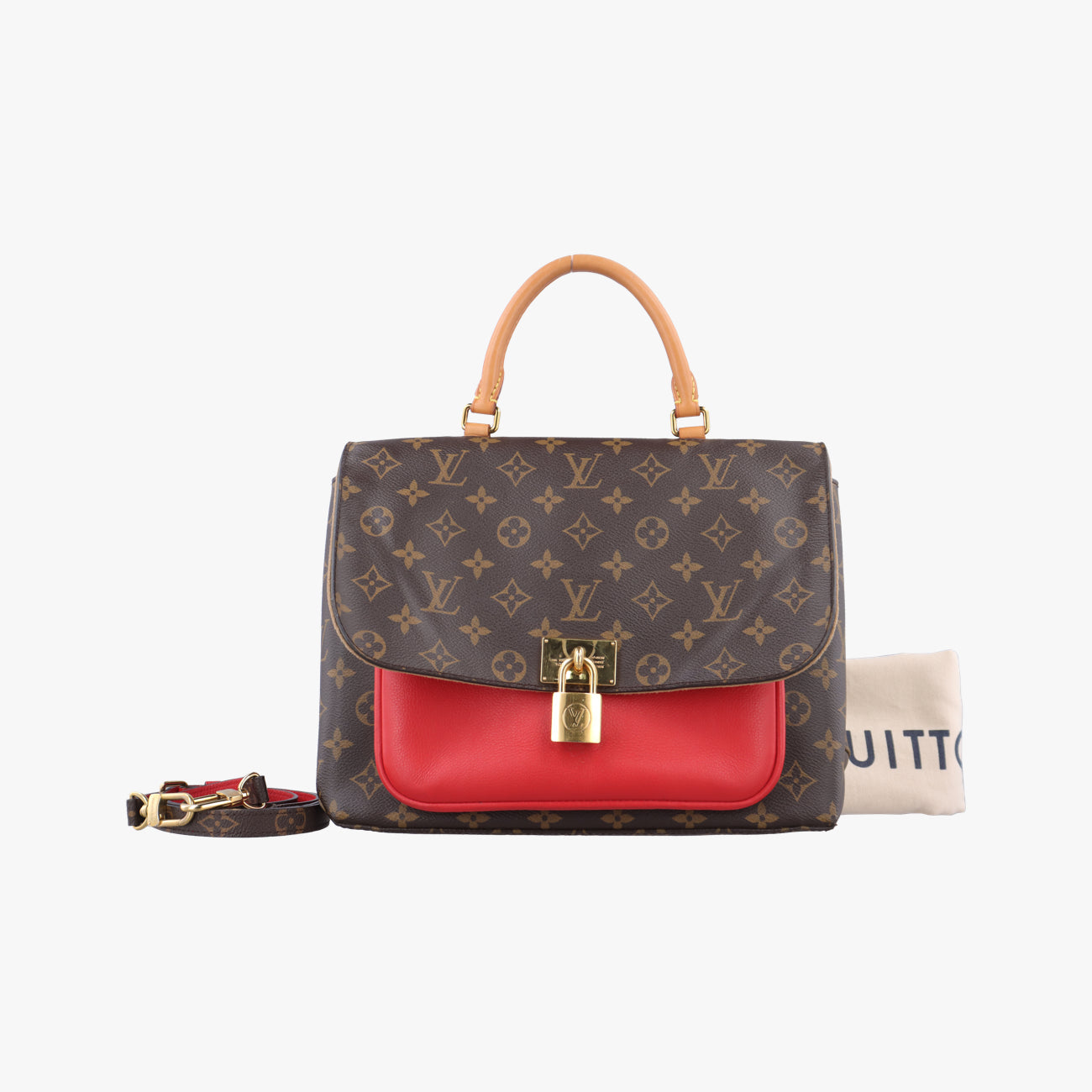 Vintage Louis Vuitton MARIGNAN Brown×CERISE Monogram Canvas×calf leather M44544 shoulderbag | stylenewstar