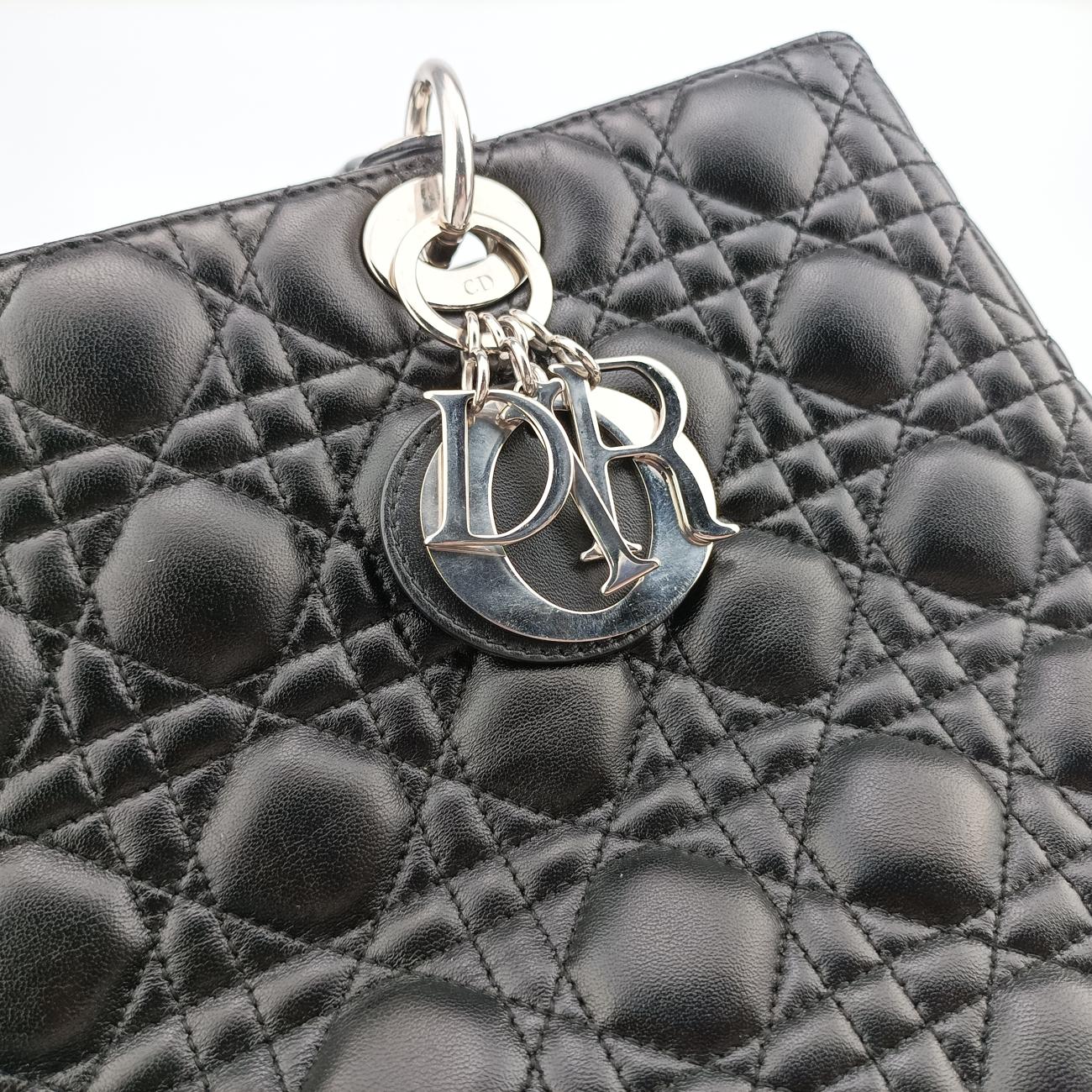 Secondhand Christian Dior Lady Dior Black lambskin  handbag | stylenewstar