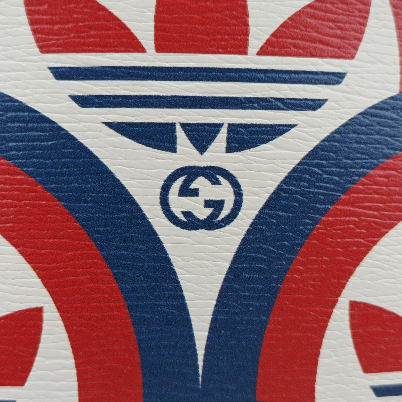 Pre-owned Gucci adidas collaboration mini duffel White x Red x Blue Leather 702397 shoulderbag | stylenewstar