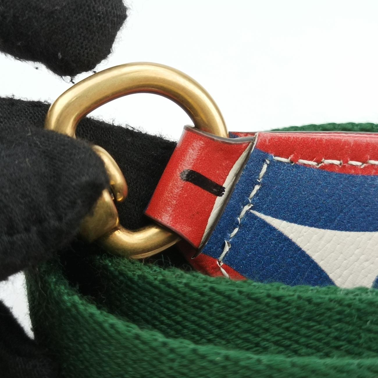 Pre-owned Gucci adidas collaboration mini duffel White x Red x Blue Leather 702397 shoulderbag | stylenewstar