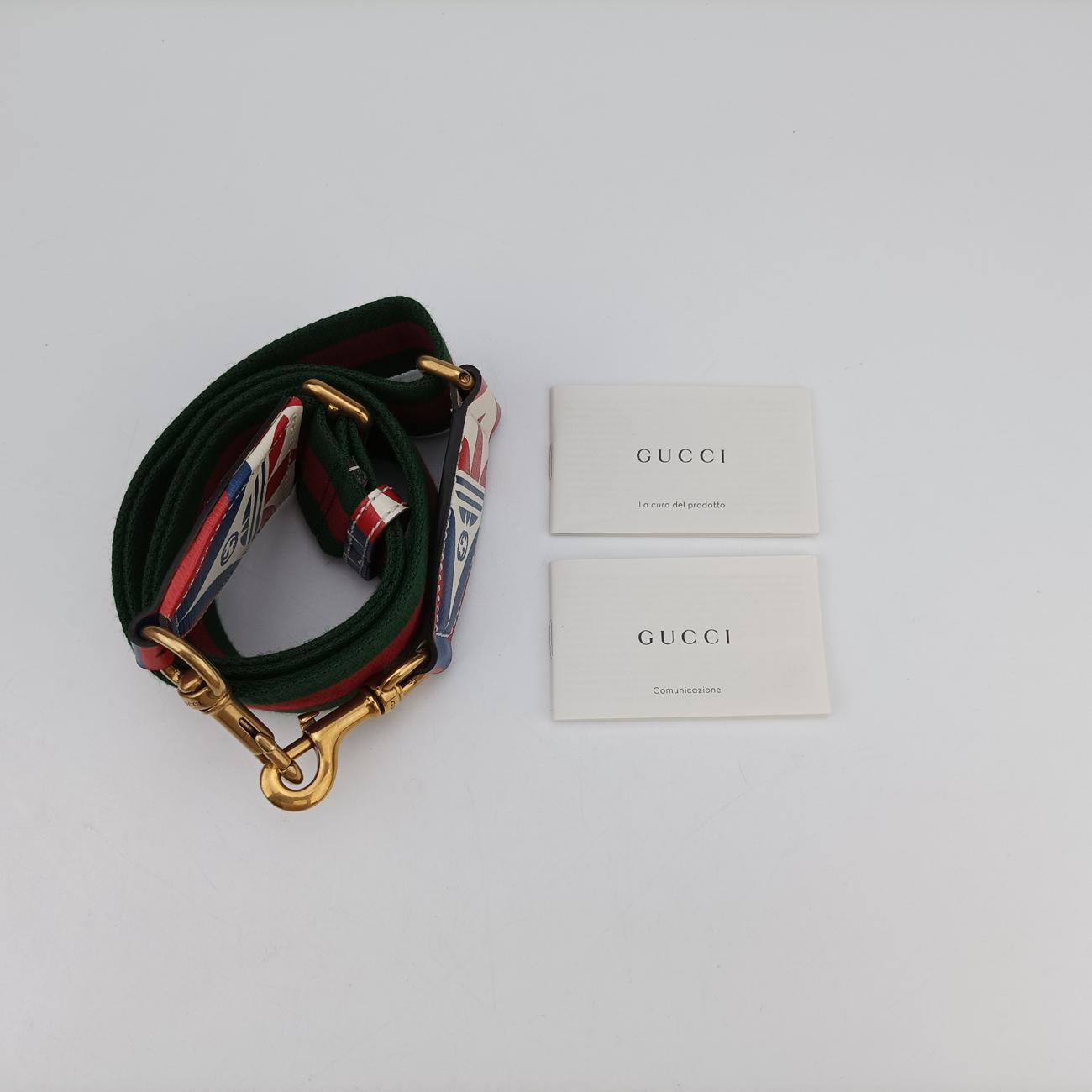 Pre-owned Gucci adidas collaboration mini duffel White x Red x Blue Leather 702397 shoulderbag | stylenewstar