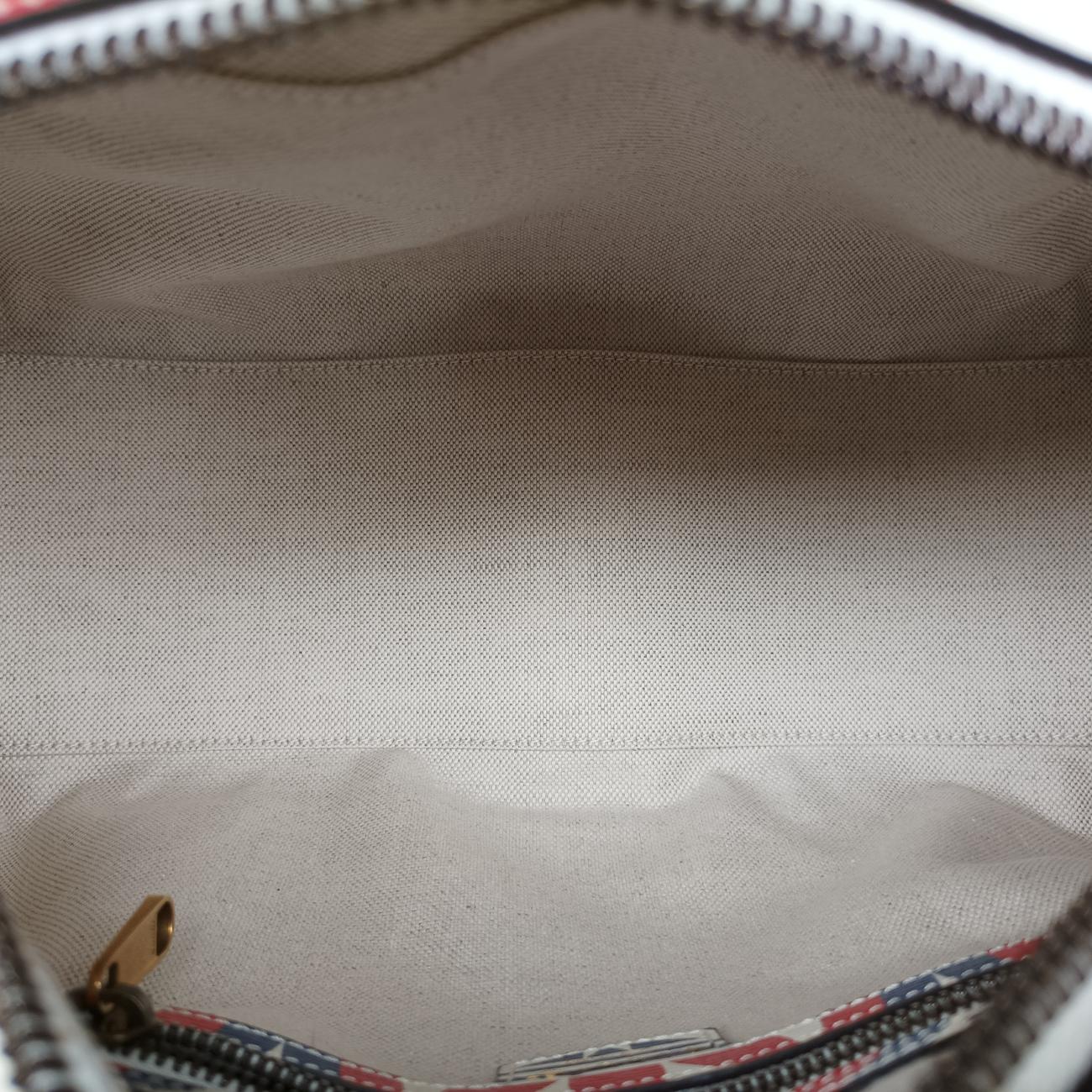 Pre-owned Gucci adidas collaboration mini duffel White x Red x Blue Leather 702397 shoulderbag | stylenewstar