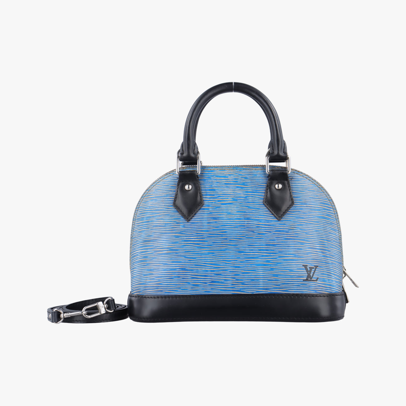 Vintage Louis Vuitton Alma BB DENIM BLEU×black Epi M41437 shoulderbag | stylenewstar