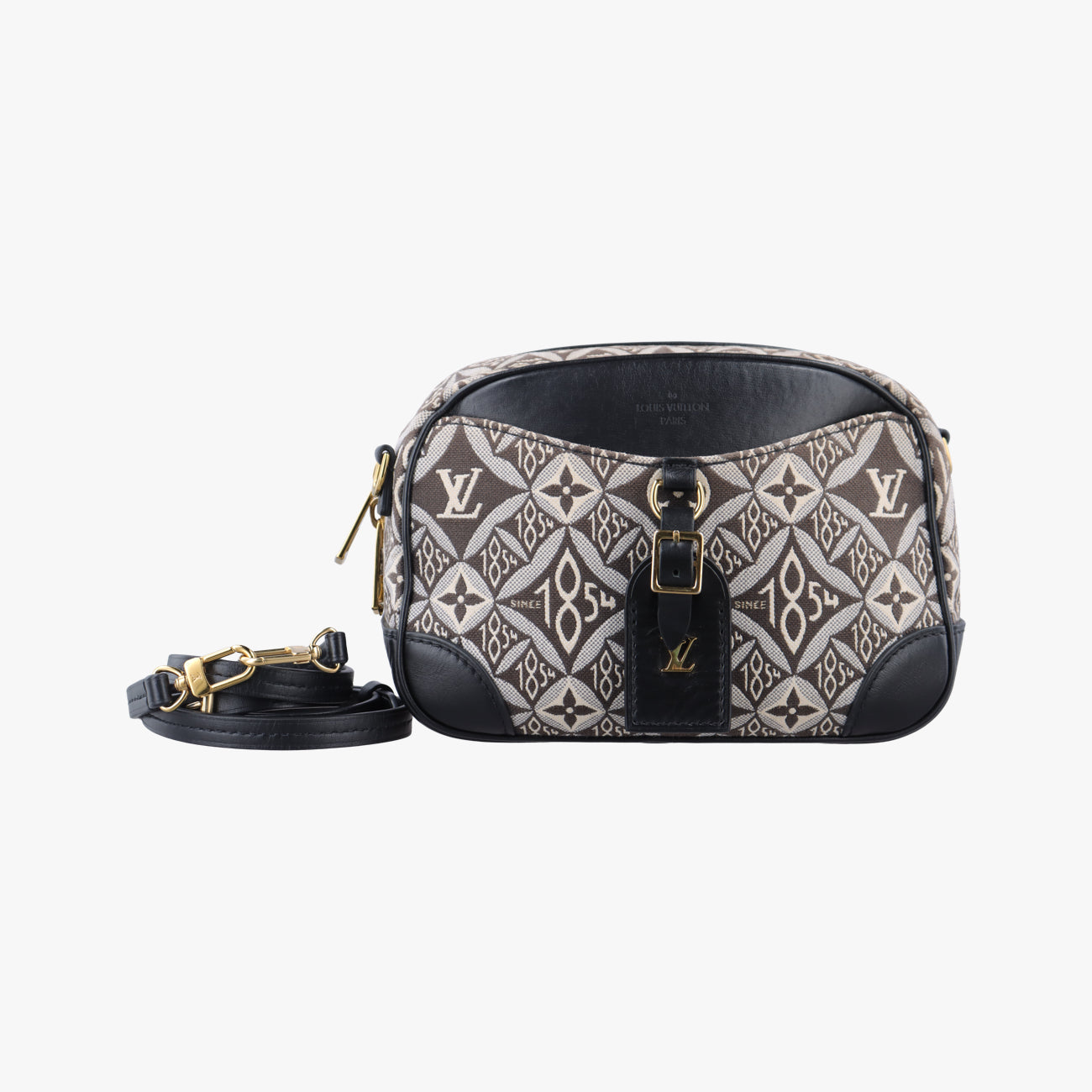 Pre-owned Louis Vuitton Deauville MINI Noir×Grey Jacquard M57205 shoulderbag | stylenewstar