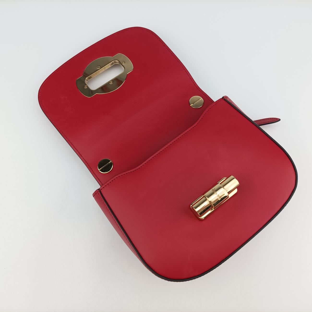 Vintage Prada Pioneer Red Leather 1BD239 shoulderbag | stylenewstar