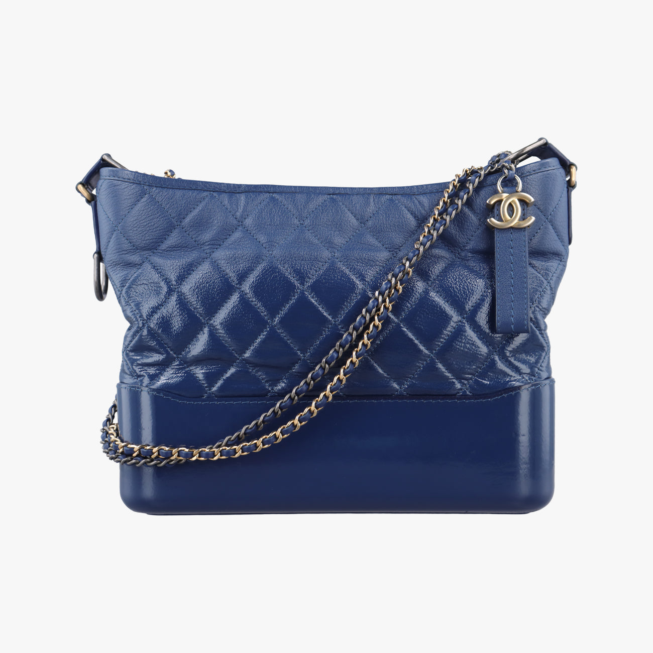 Pre-owned Chanel GABRIELLE Blue leather A93824 shoulderbag | stylenewstar