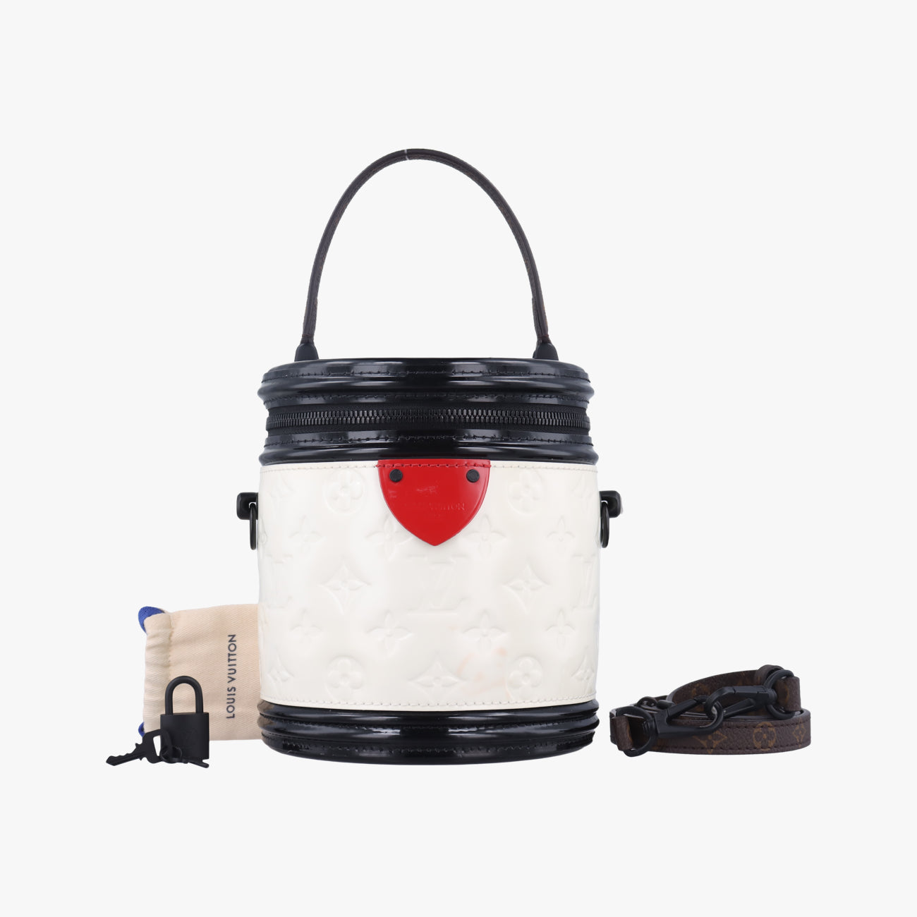 Pre-owned Louis Vuitton CANNES Black×White×Red Epi M20487 shoulderbag | stylenewstar