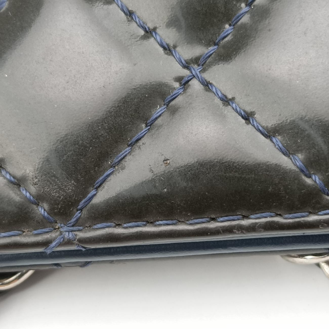 Pre-owned Chanel Matelasse Cocomark GST Navy Patent A65734 shoulderbag | stylenewstar