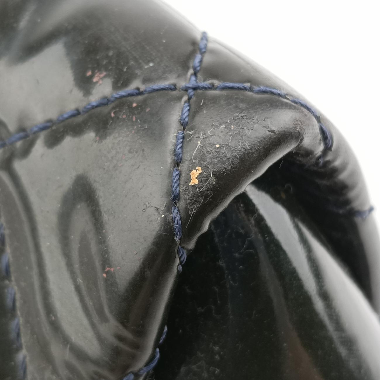 Pre-owned Chanel Matelasse Cocomark GST Navy Patent A65734 shoulderbag | stylenewstar