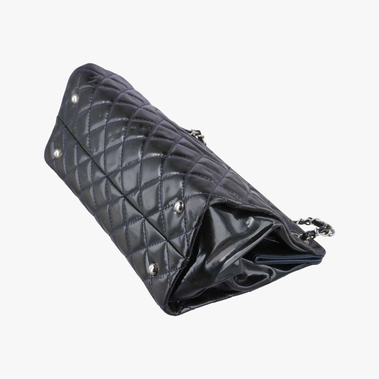 Pre-owned Chanel Matelasse Cocomark GST Navy Patent A65734 shoulderbag | stylenewstar