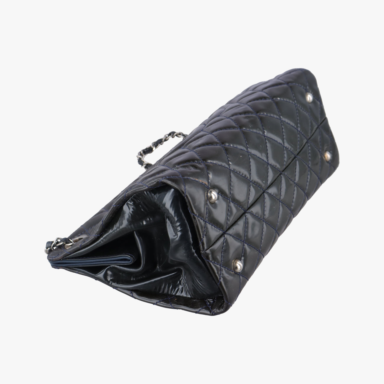 Pre-owned Chanel Matelasse Cocomark GST Navy Patent A65734 shoulderbag | stylenewstar