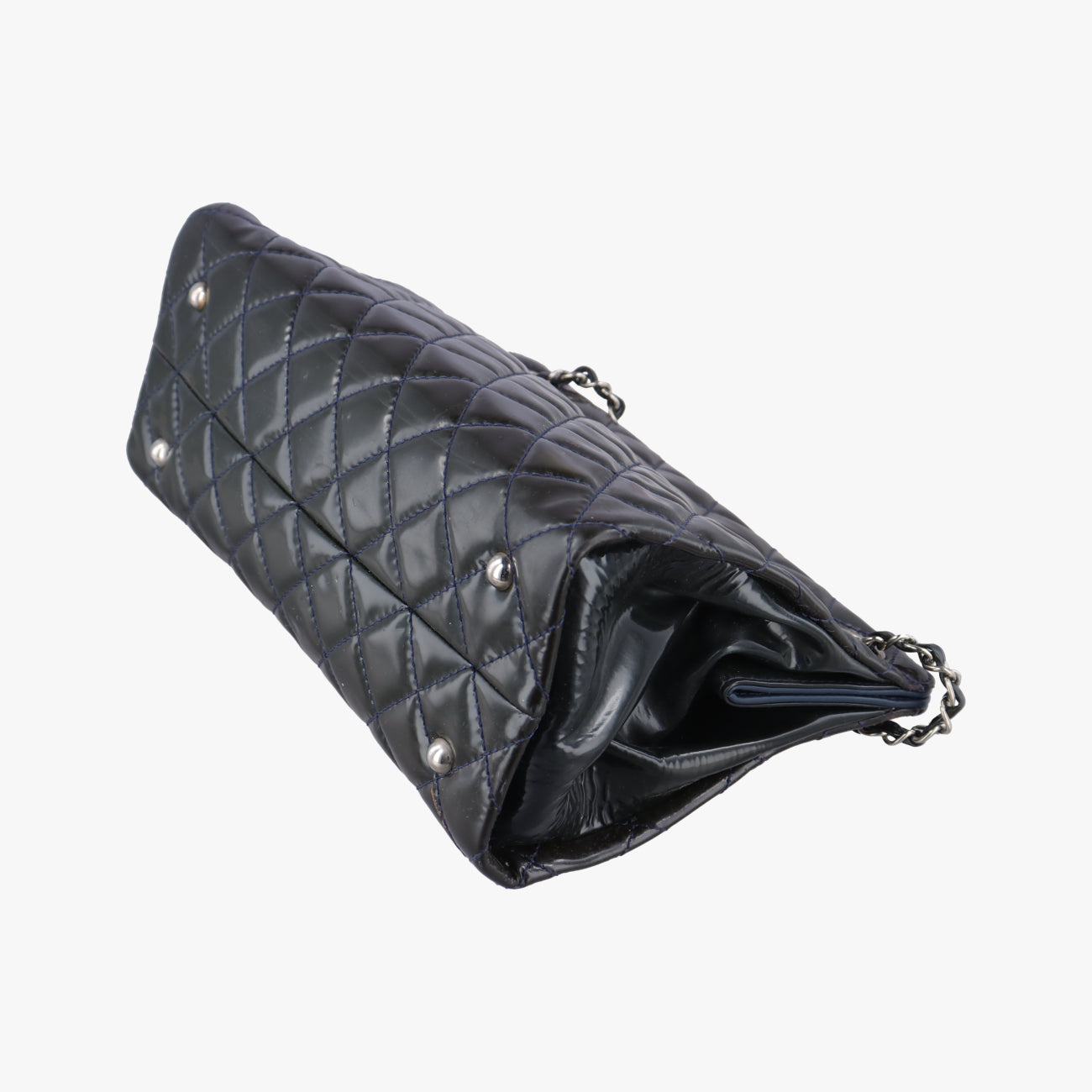 Pre-owned Chanel Matelasse Cocomark GST Navy Patent A65734 shoulderbag | stylenewstar