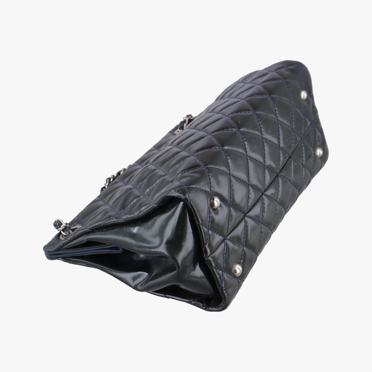 Pre-owned Chanel Matelasse Cocomark GST Navy Patent A65734 shoulderbag | stylenewstar