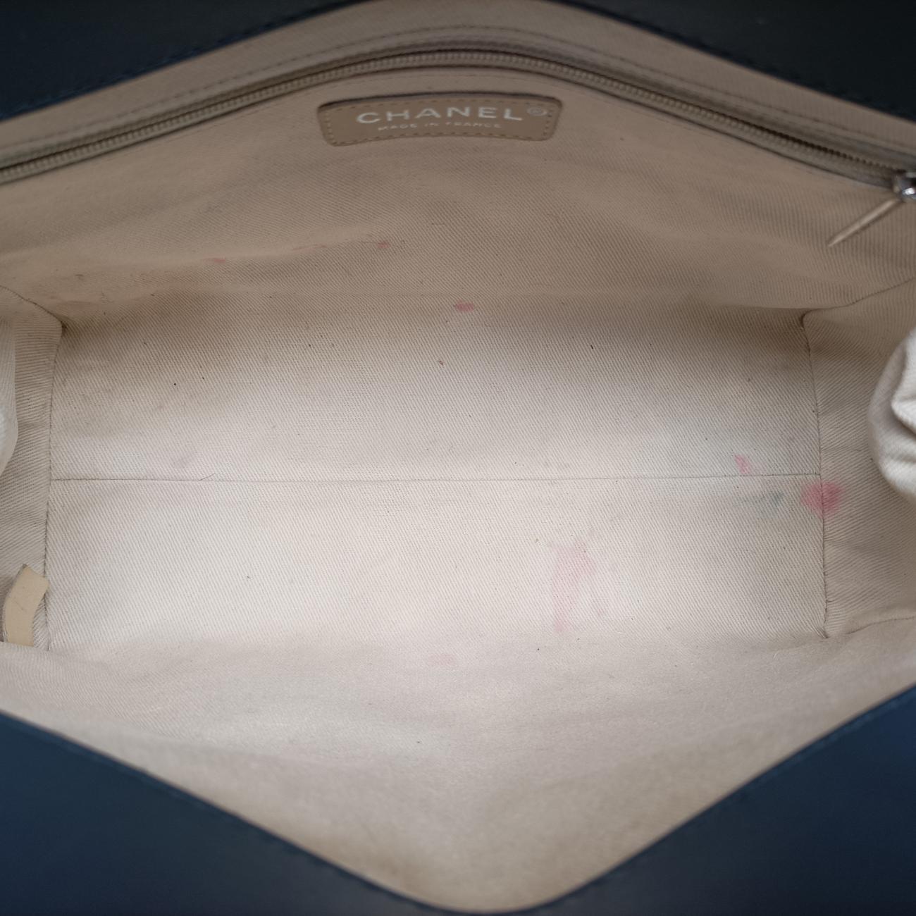 Pre-owned Chanel Matelasse Cocomark GST Navy Patent A65734 shoulderbag | stylenewstar