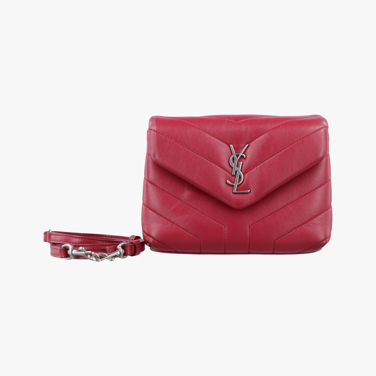 Pre-owned Yves Saint Laurent Monogram Lulutoy Red Leather 467072 shoulderbag | stylenewstar