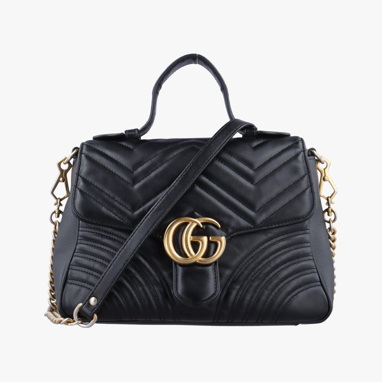 Secondhand Gucci GG Marmont Black Leather 498110 shoulderbag | stylenewstar