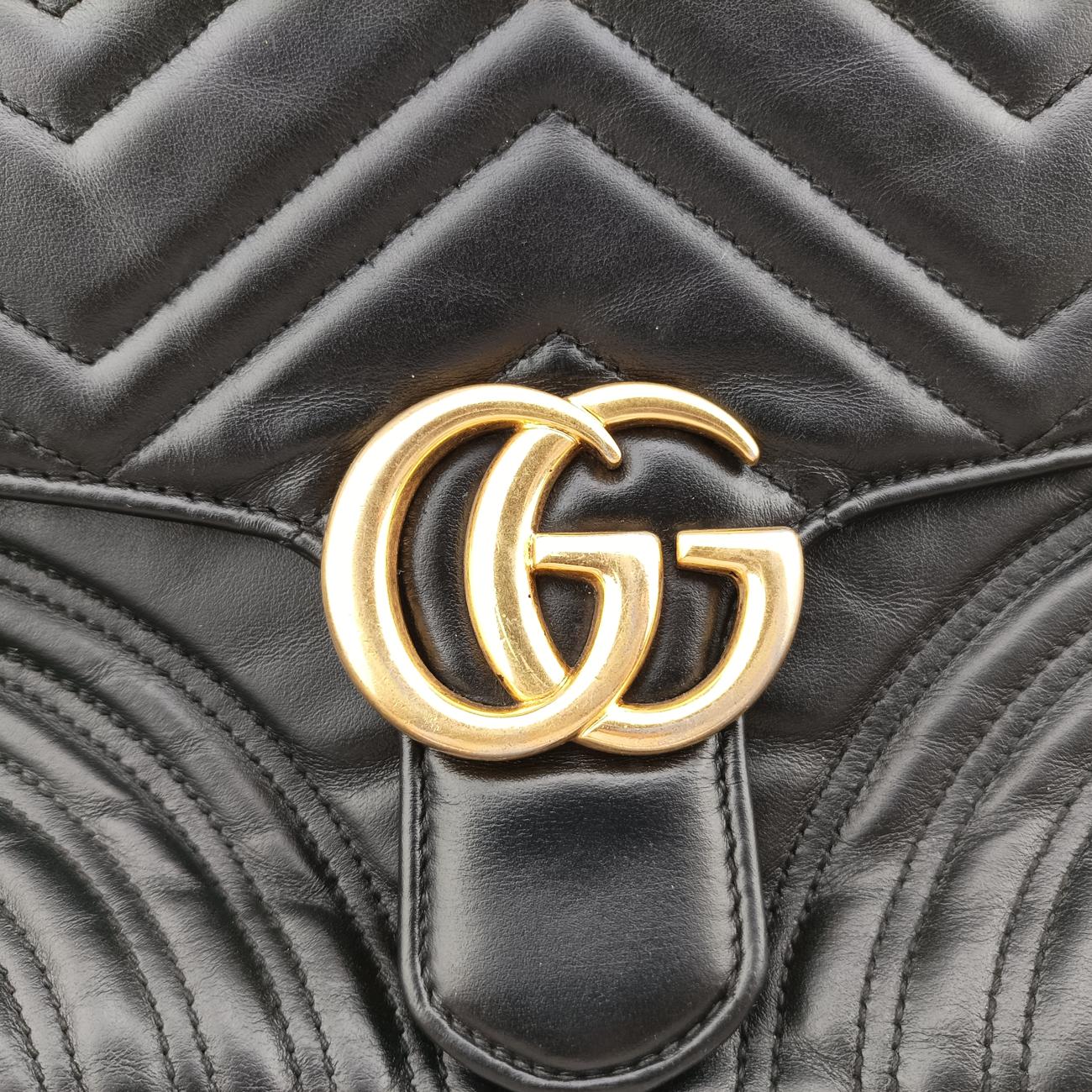 Secondhand Gucci GG Marmont Black Leather 498110 shoulderbag | stylenewstar