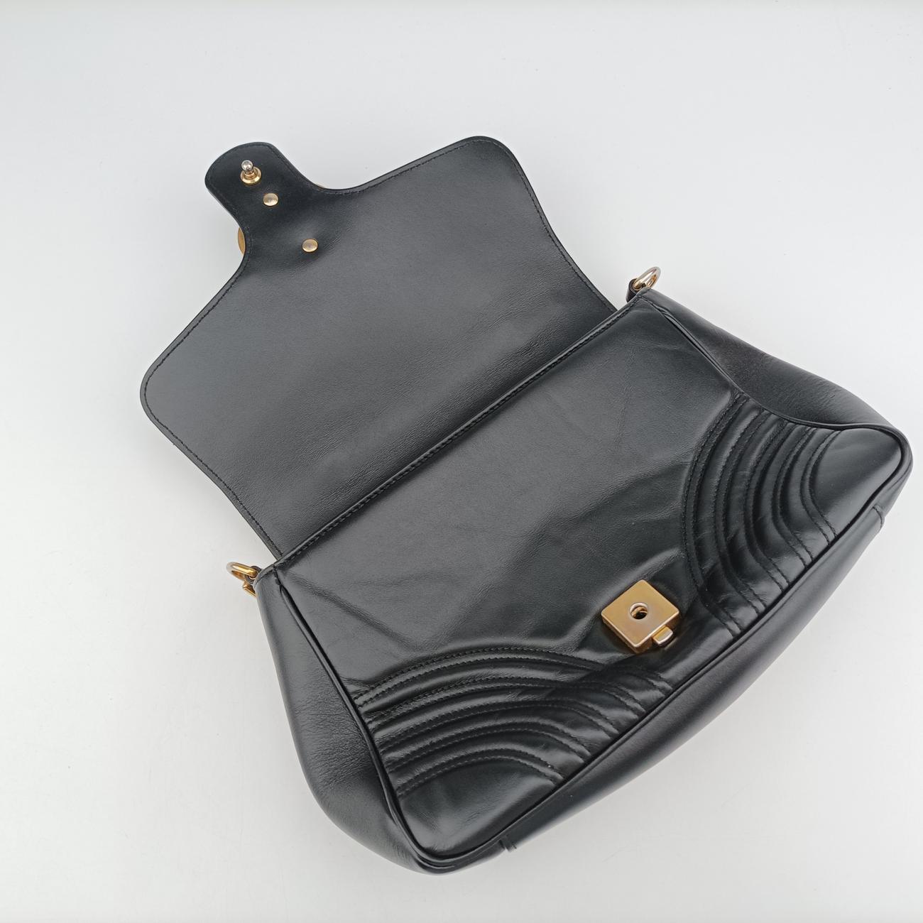Secondhand Gucci GG Marmont Black Leather 498110 shoulderbag | stylenewstar