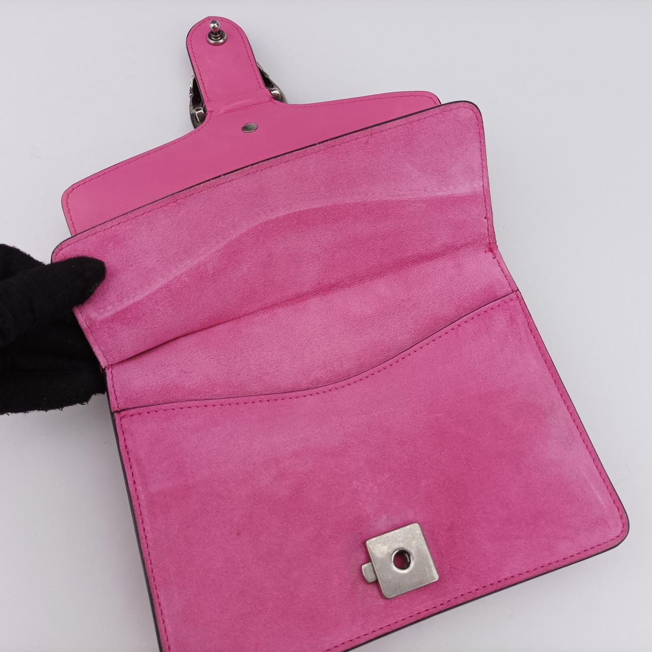 Pre-owned Gucci Dionysus Pink Suede 421970 shoulderbag | stylenewstar