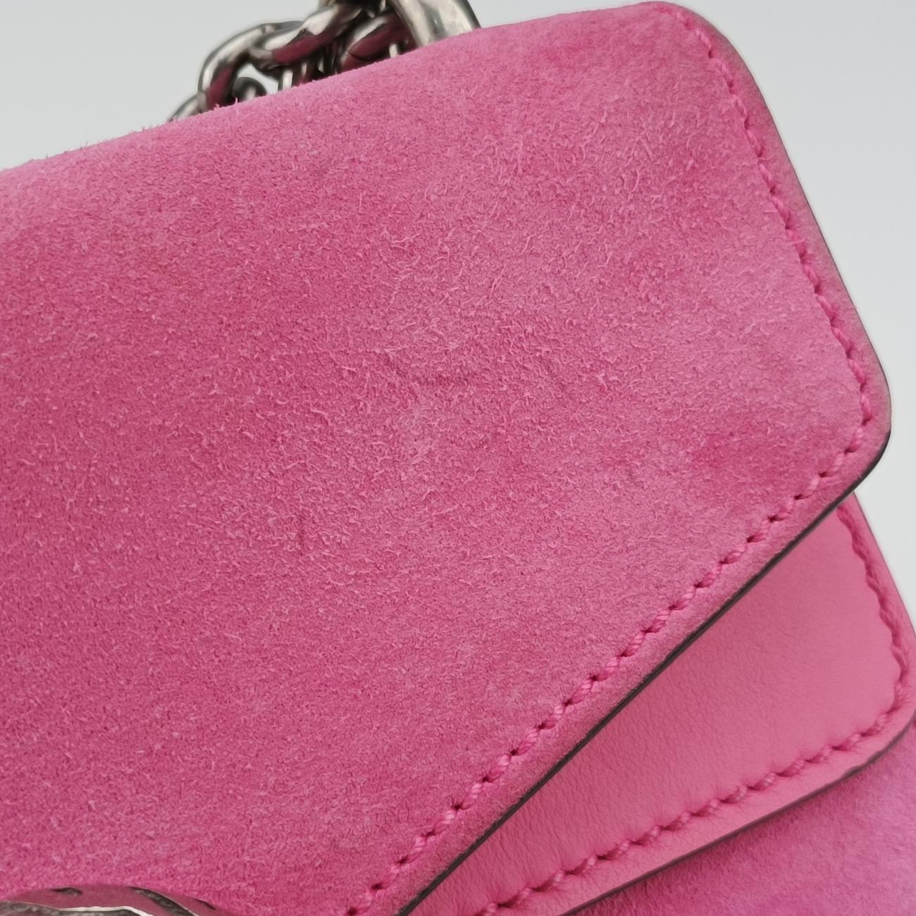 Pre-owned Gucci Dionysus Pink Suede 421970 shoulderbag | stylenewstar