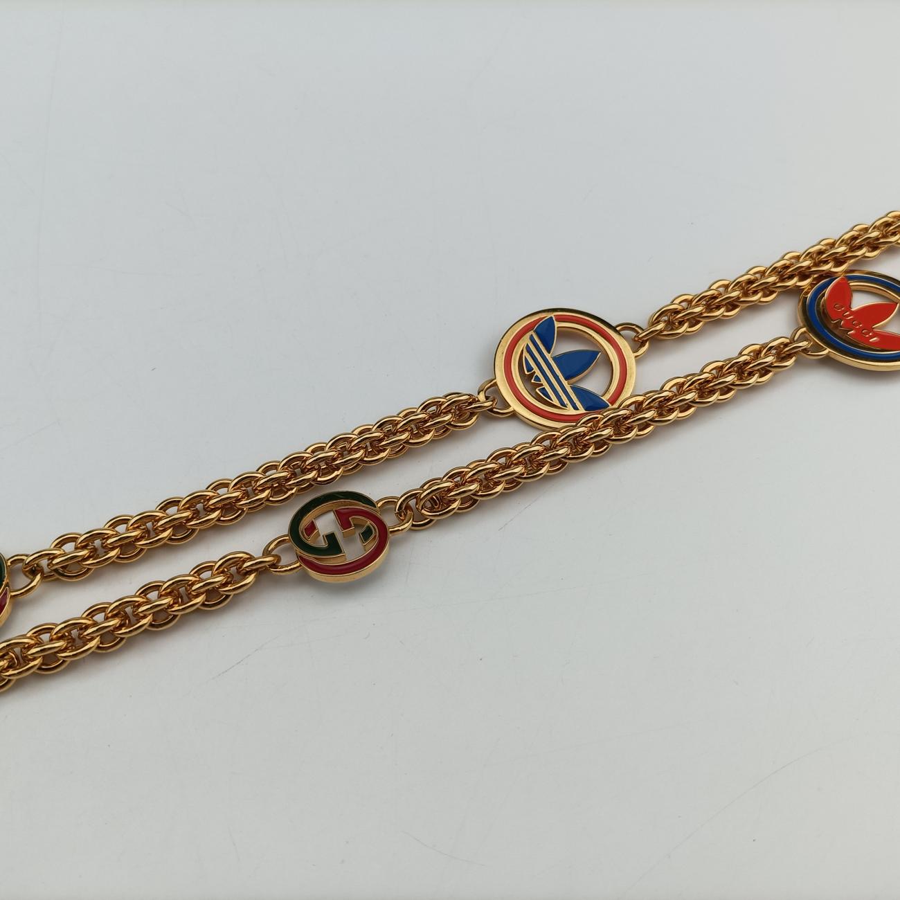 Pre-owned Gucci Adidas collaboration Horsebit Blue×white Leather 722009 shoulderbag | stylenewstar