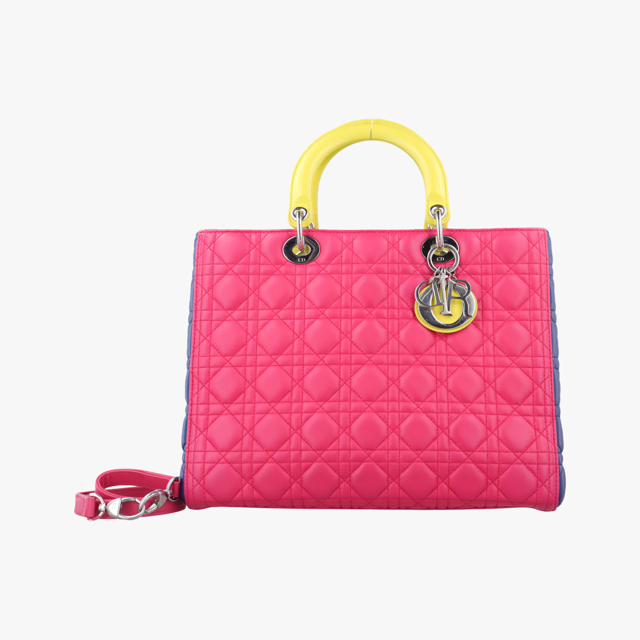 Lady Dior Rose Red x Yellow x Blue lambskin 15-BO-1103
