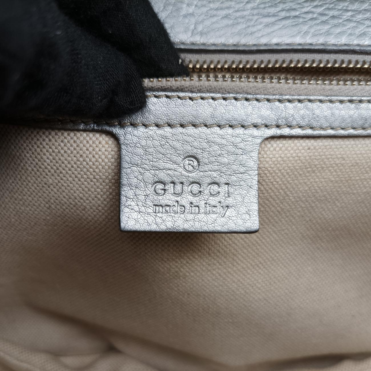 Pre-owned Gucci New Bamboo Silver Leather 254884 shoulderbag | stylenewstar