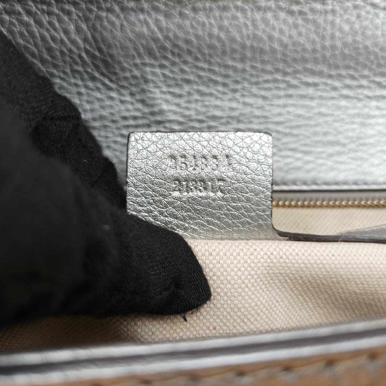 Pre-owned Gucci New Bamboo Silver Leather 254884 shoulderbag | stylenewstar