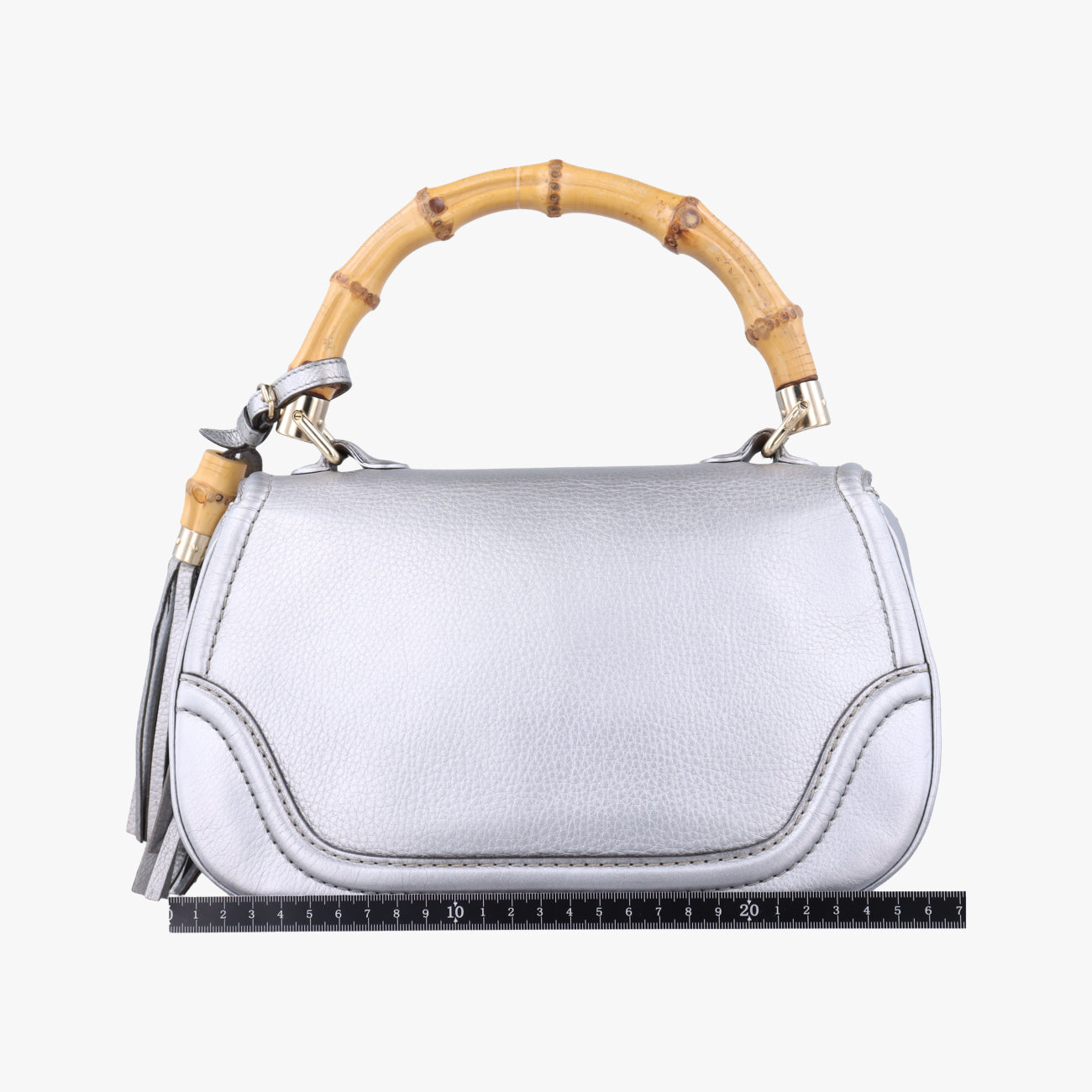 Pre-owned Gucci New Bamboo Silver Leather 254884 shoulderbag | stylenewstar