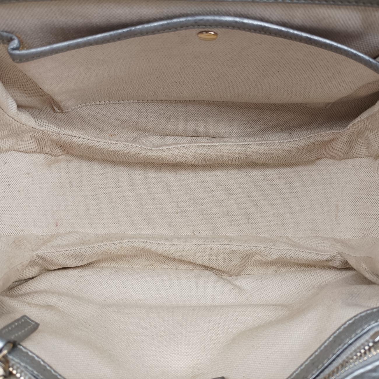 Pre-owned Gucci New Bamboo Silver Leather 254884 shoulderbag | stylenewstar