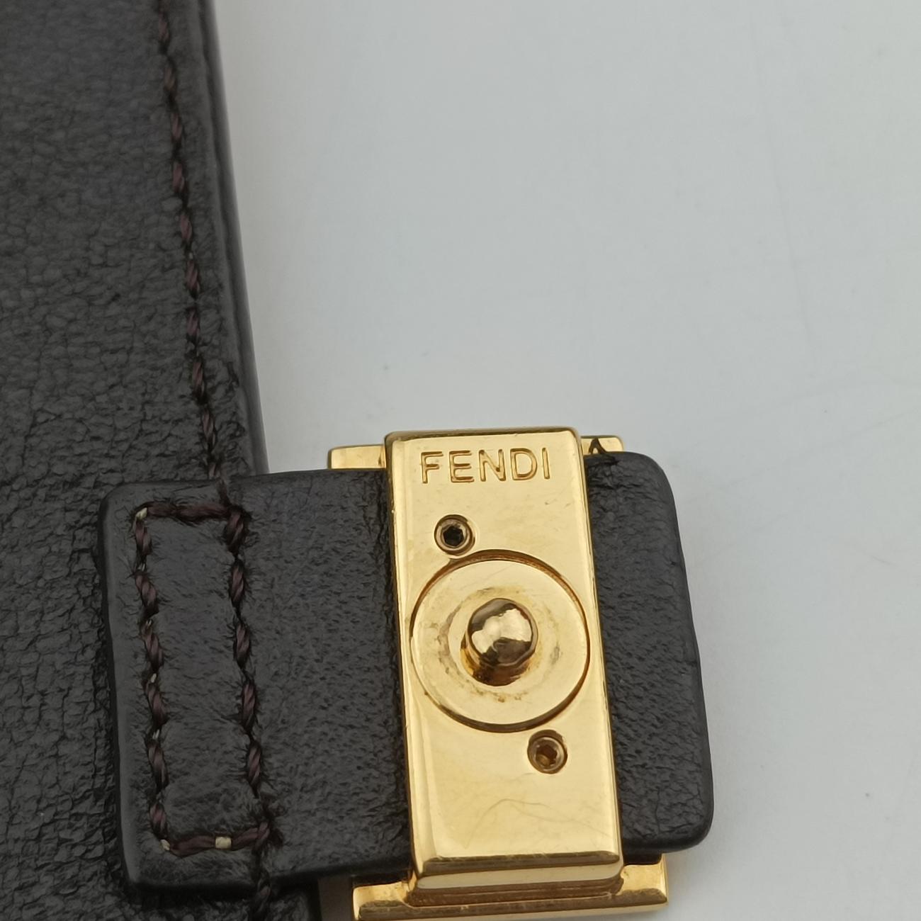 Pre-owned Fendi Nano Baguette Charm Yellow Canvas 7AR844 shoulderbag | stylenewstar