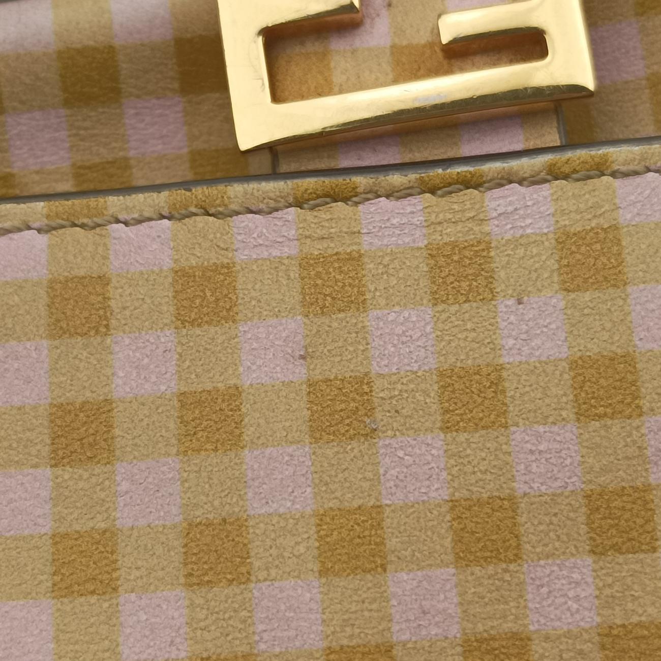 Pre-owned Fendi Nano Baguette Charm Yellow Canvas 7AR844 shoulderbag | stylenewstar