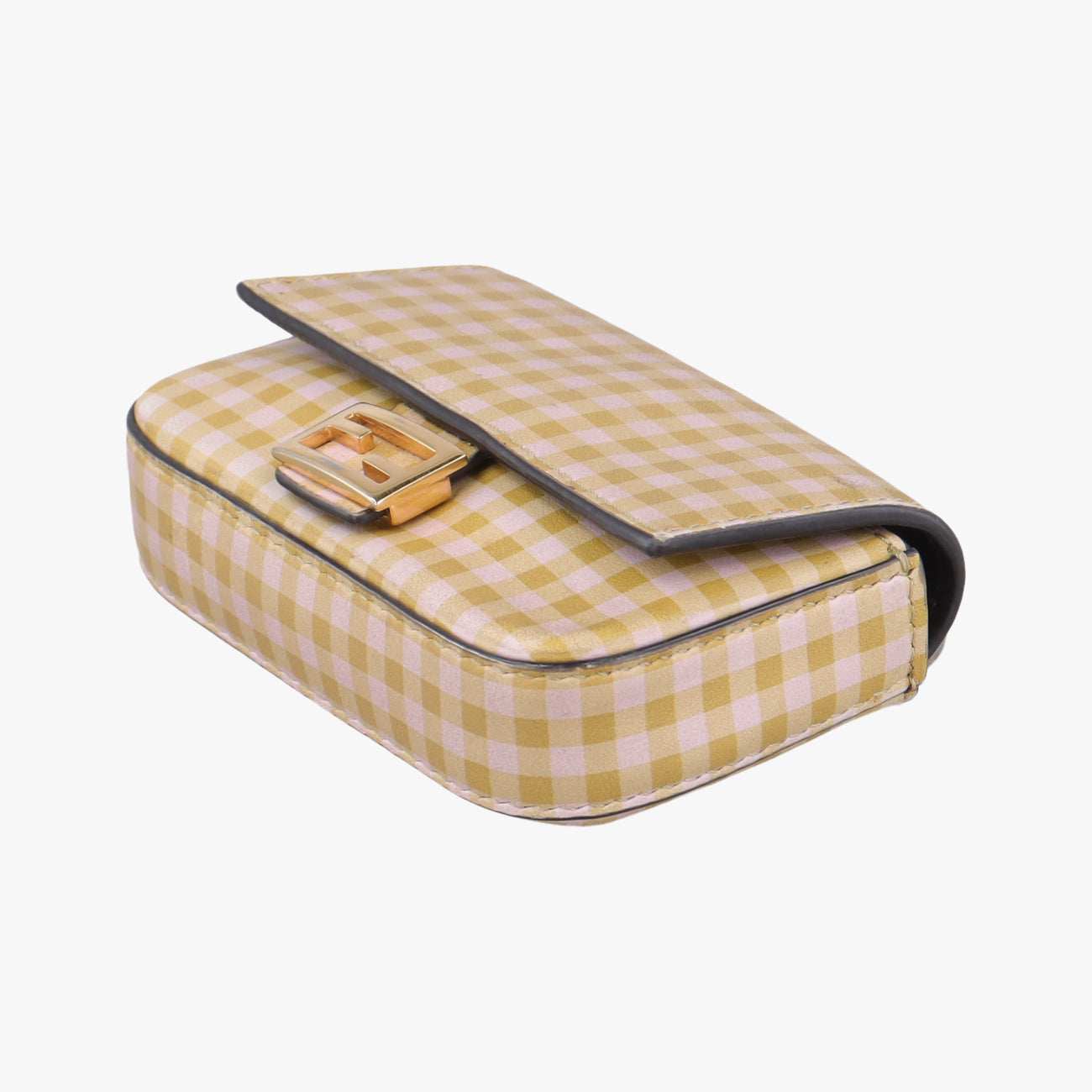 Pre-owned Fendi Nano Baguette Charm Yellow Canvas 7AR844 shoulderbag | stylenewstar