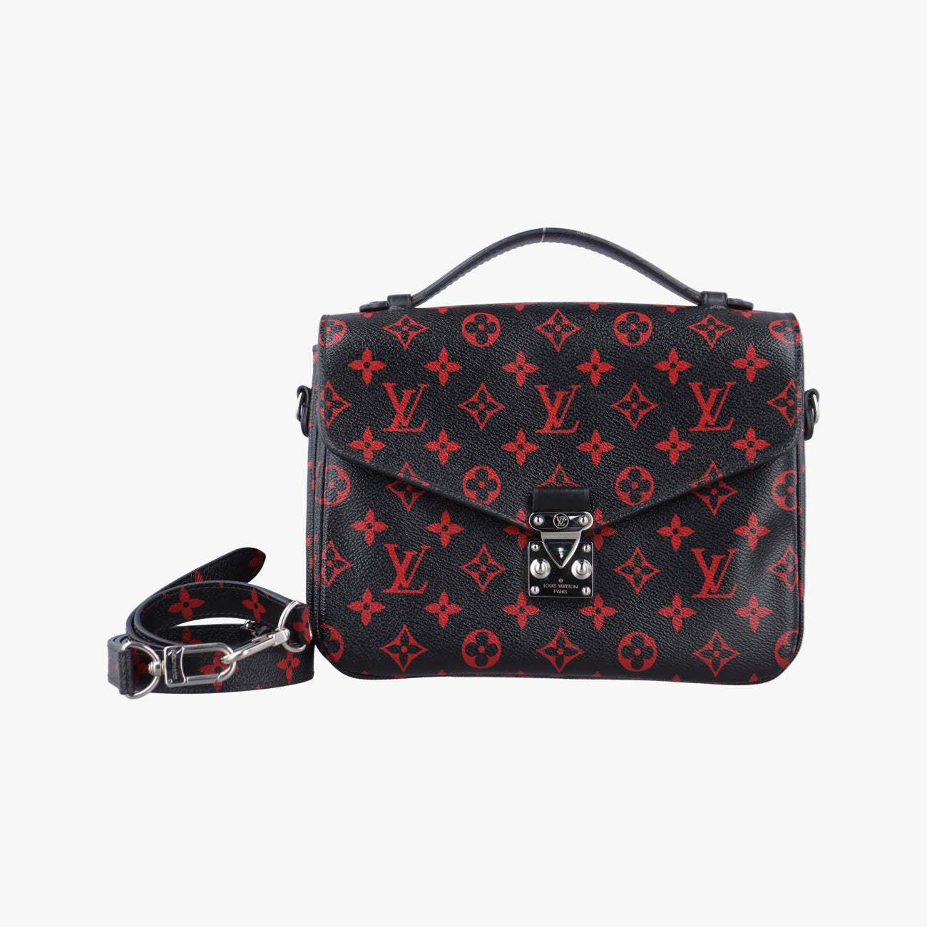 Pre-owned Louis Vuitton Pochette Metis MM Noir×ROUGE Monogram Infrarouge M41462 shoulderbag | stylenewstar