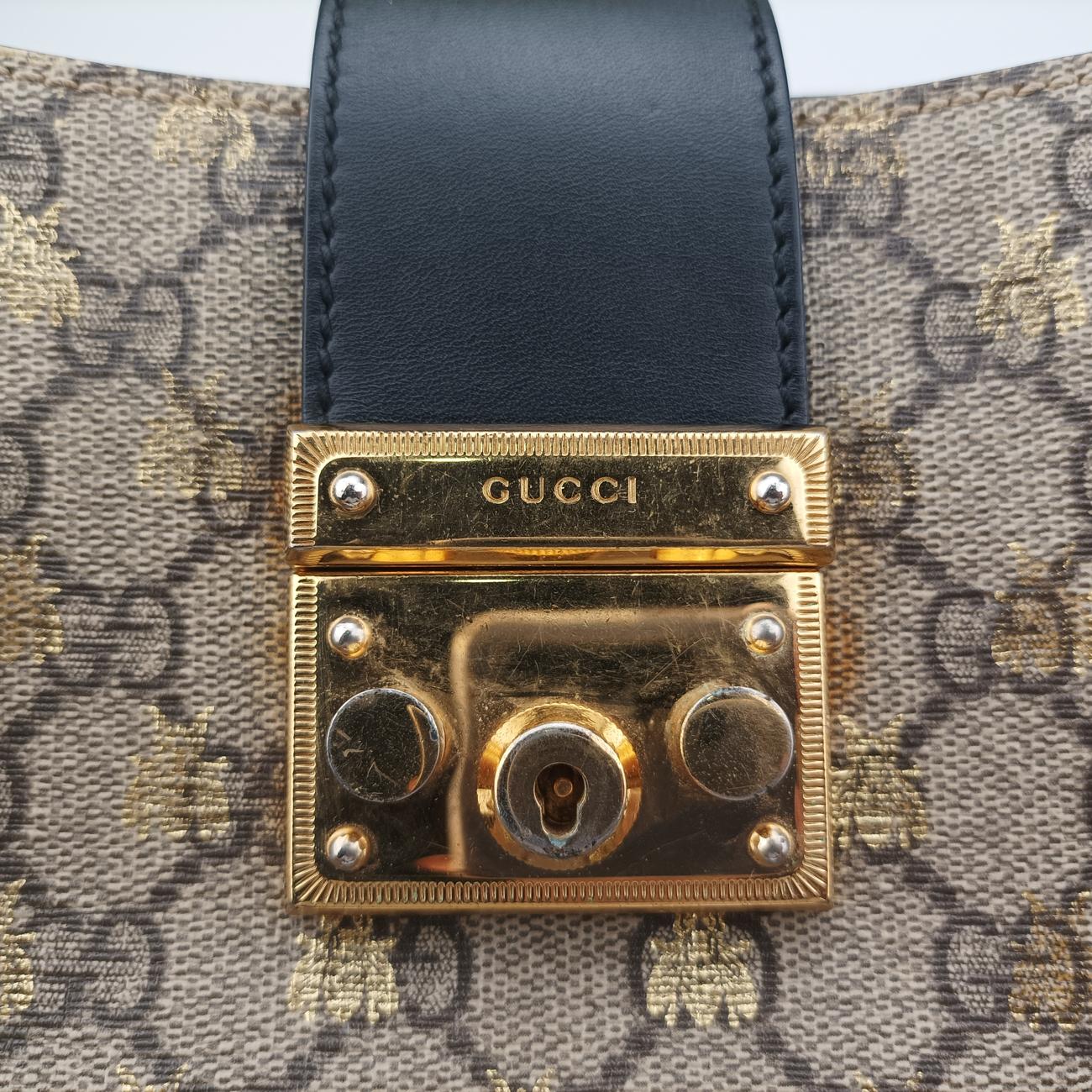 Pre-owned Gucci Padlock beige×Multicolour PVC coated canvas 498156 shoulderbag | stylenewstar