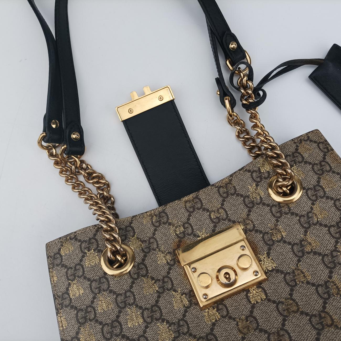 Pre-owned Gucci Padlock beige×Multicolour PVC coated canvas 498156 shoulderbag | stylenewstar