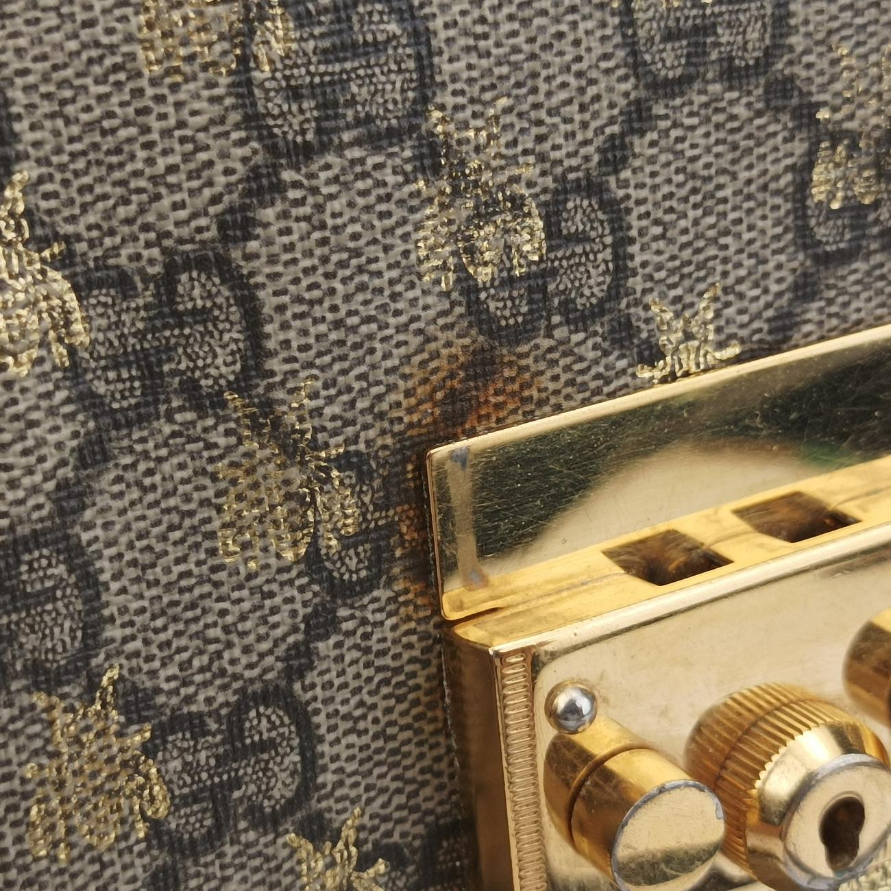 Pre-owned Gucci Padlock beige×Multicolour PVC coated canvas 498156 shoulderbag | stylenewstar