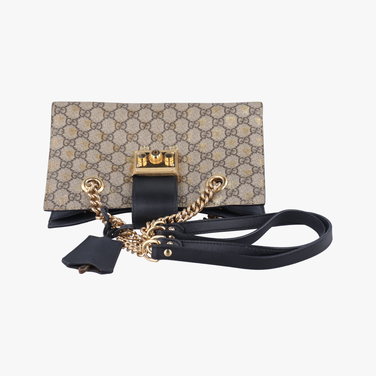 Pre-owned Gucci Padlock beige×Multicolour PVC coated canvas 498156 shoulderbag | stylenewstar