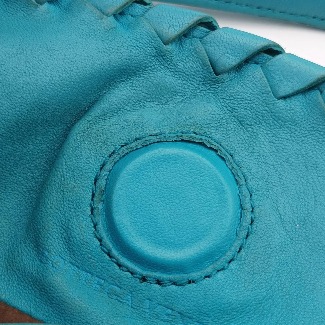 Pre-owned Bottega Veneta Python Intrecciato Blue lambskin  shoulderbag | stylenewstar