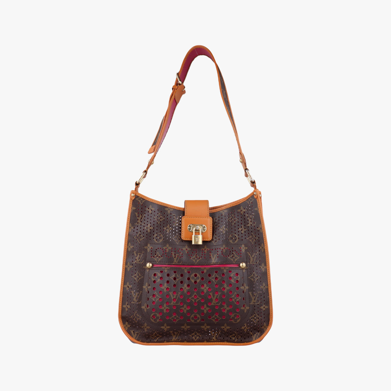 Pre-owned Louis Vuitton Musette brown×FUCHSIA Monogram Perforated M95172 shoulderbag | stylenewstar