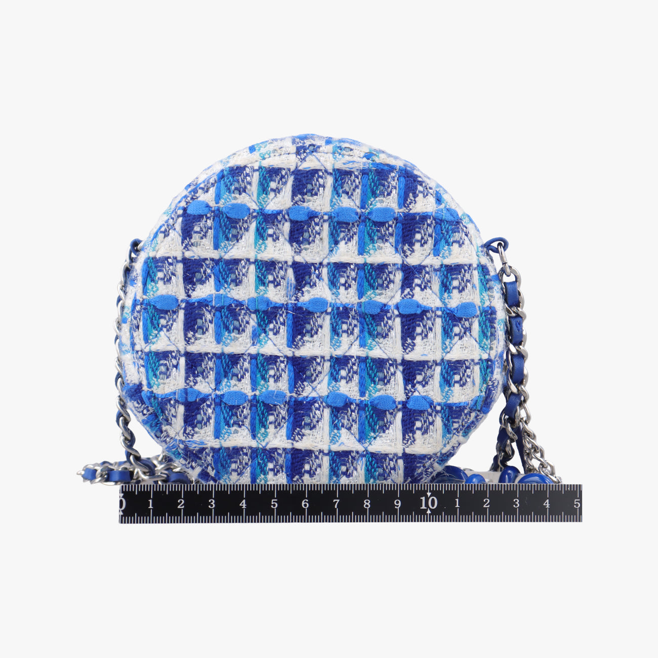 Pre-owned Chanel Matelasse Round Blue woolen A70657 shoulderbag | stylenewstar