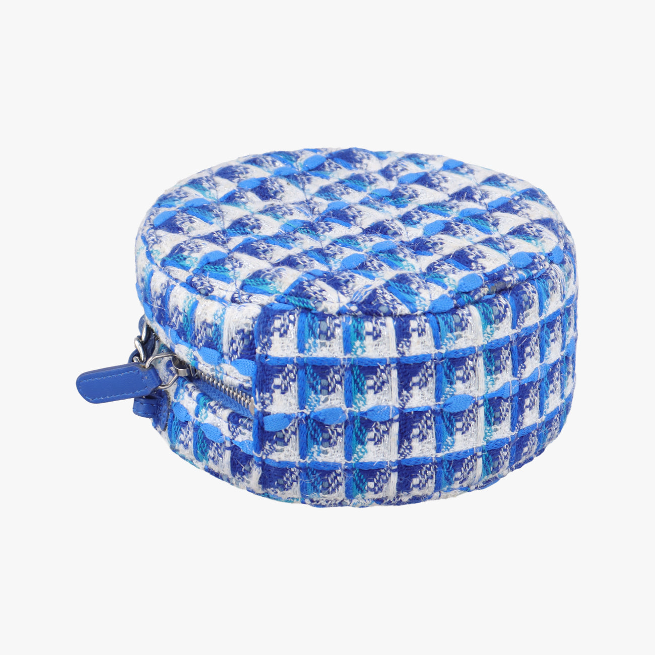 Pre-owned Chanel Matelasse Round Blue woolen A70657 shoulderbag | stylenewstar