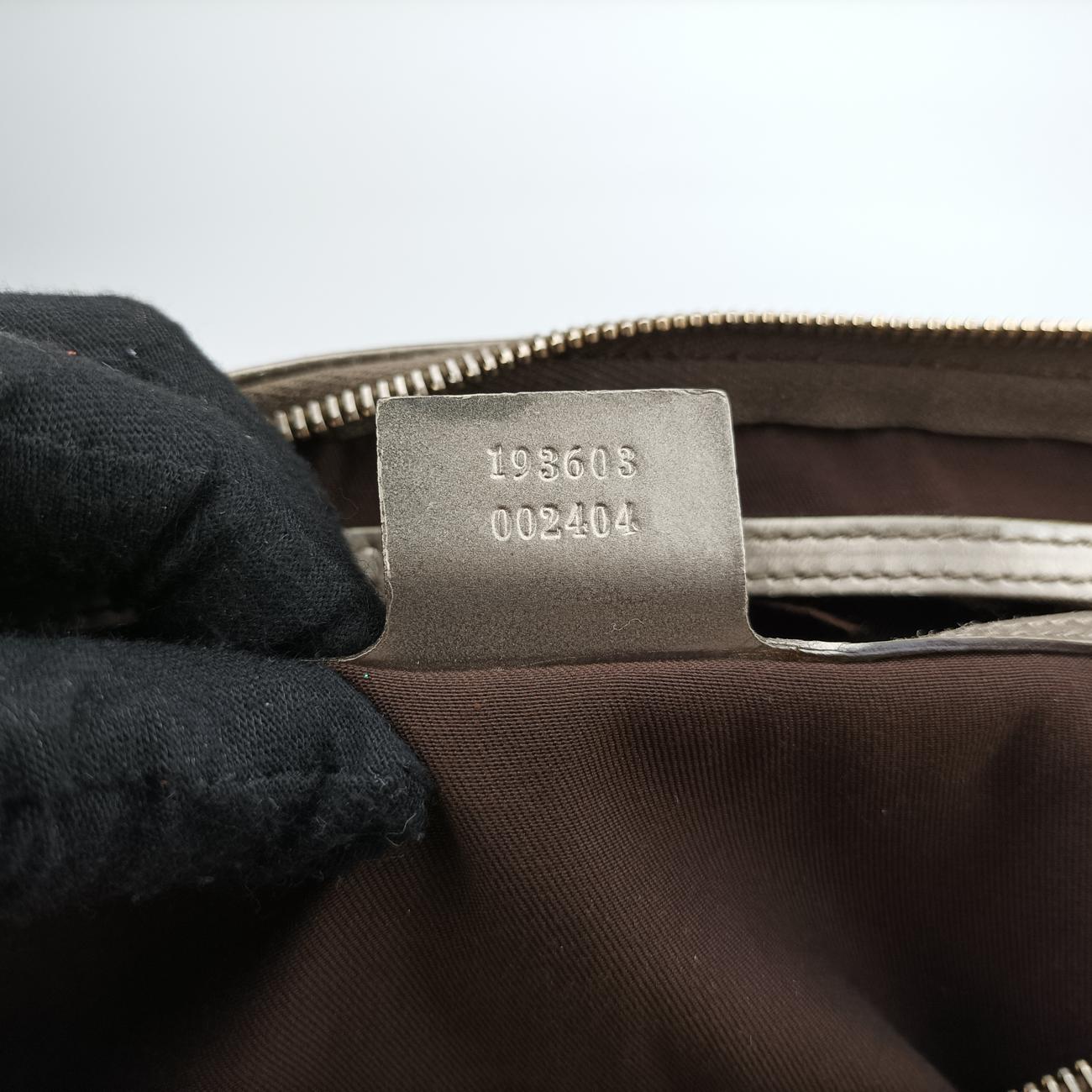 Pre-owned Gucci GG plus Spring Joy GG Supreme beige×silver PVC coated canvas 193603 handbag | stylenewstar